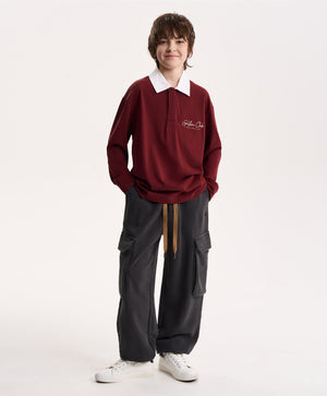 Gulliver Washed Gray Fleece Cargo Jogger Pants for Boy Junior-Campus