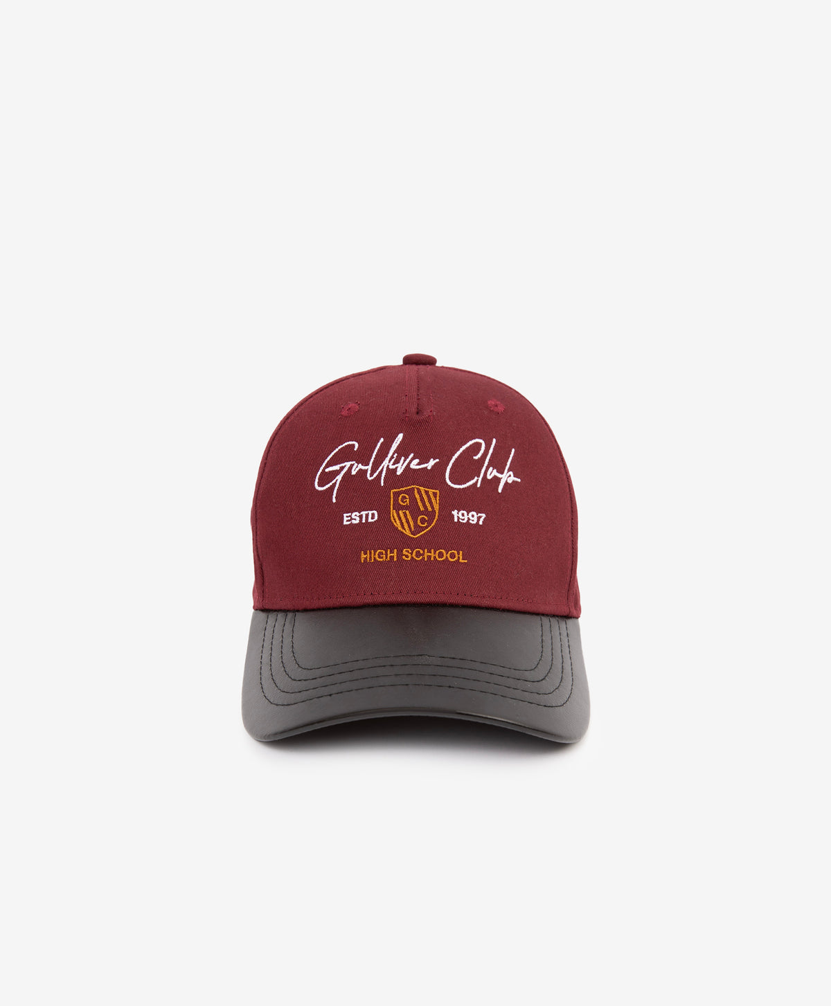 Gulliver Burgundy Baseball Cap with Embroidery and Faux Leather Visor for Boy Junior-Campus