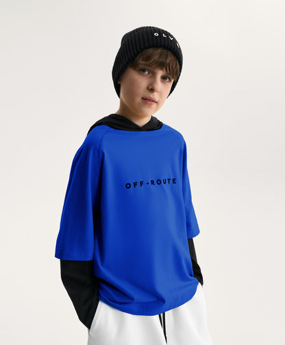 Gulliver Boys’ Blue Layered-Effect Long-Sleeve Top with 3D Print for Boy Junior-Impulse