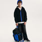 Gulliver Black Oversized Fleece Sweatshirt with Fabric Hood for Boy Junior-Impulse
