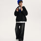 Gulliver Black Oversized Fleece Sweatshirt with Fabric Hood for Boy Junior-Impulse