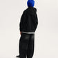 Gulliver Black Oversized Fleece Sweatshirt with Fabric Hood for Boy Junior-Impulse