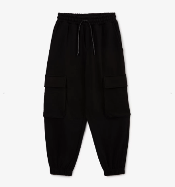 Gulliver Black Fleece Cargo Jogger Pants for Boy Junior-Impulse
