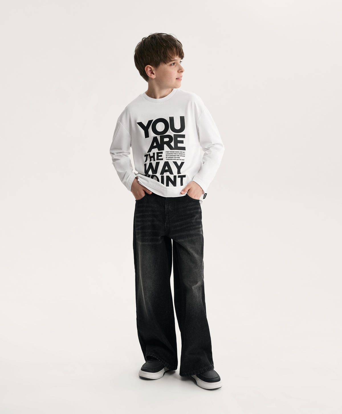 Gulliver Gray Wide-Leg Jeans with Distressed Details for Boy Junior-Impulse