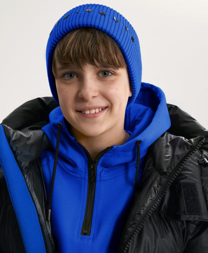 Gulliver Blue Double-Layer Knitted Beanie with 3D Print for Boy Junior-Impulse