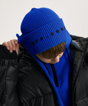 Gulliver Blue Double-Layer Knitted Beanie with 3D Print for Boy Junior-Impulse