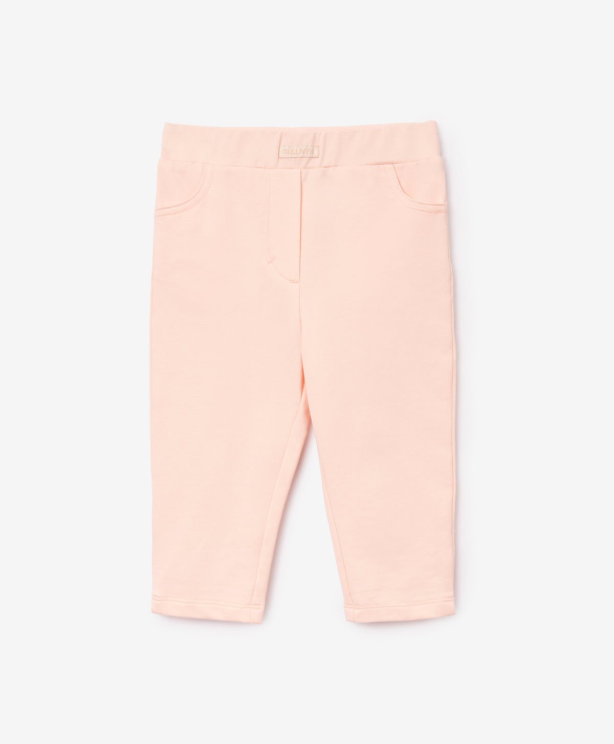 Gulliver Pink Tapered Knit Pants with Elastic Waist for Baby Girl- Bunny