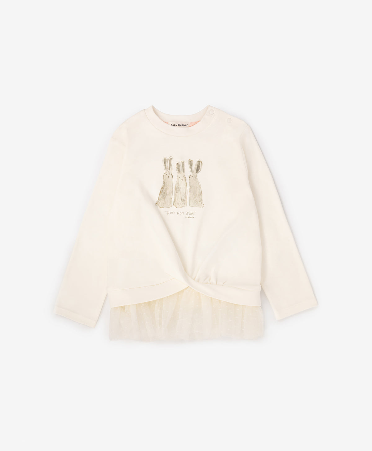 Gulliver Milk Long-Sleeve Blouse for Baby Girl- Bunny