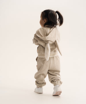 Gulliver Beige Zip-Up Hoodie with Lurex for Baby Girl- Bunny