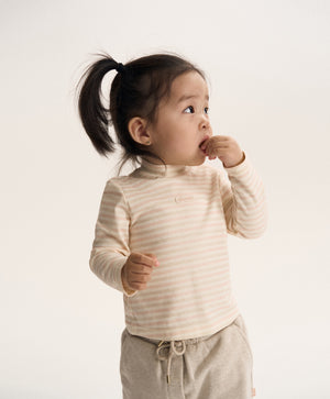 Gulliver Multicolor Striped Knitted Turtleneck for Baby Girl- Bunny