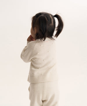 Gulliver Knitted Cardigan with Textured Bobbles for Baby Girl- Bunny