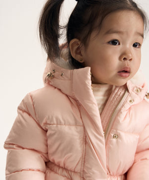 Gulliver Pink Demi-Season Short Coat for Baby Girl- Bunny