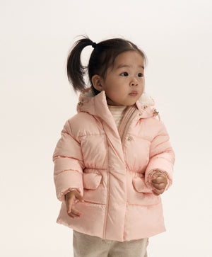 Gulliver Pink Demi-Season Short Coat for Baby Girl- Bunny