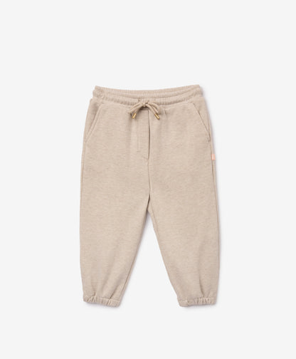 Gulliver Beige Lurex Fleece Jogger Pants for Baby Girl- Bunny