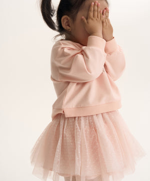 Gulliver Pink Mesh Skirt with Elastic Waistband for Baby Girl- Bunny