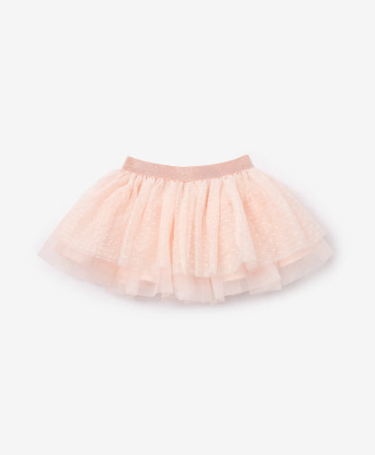 Gulliver Pink Mesh Skirt with Elastic Waistband for Baby Girl- Bunny