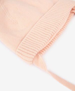 Gulliver Pink Knitted Beanie with Jersey Lining and Fur Pom-Pom for Baby Girl- Bunny
