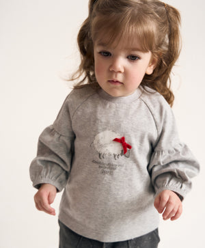 Gulliver Gray Long-Sleeve T-Shirt for Baby Girl- Melange