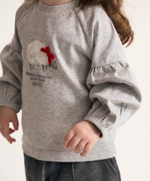 Gulliver Gray Long-Sleeve T-Shirt for Baby Girl- Melange