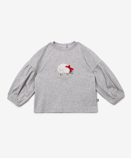 Gulliver Gray Long-Sleeve T-Shirt for Baby Girl- Melange