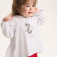 Gulliver White Knitted Long-Sleeve Blouse for Baby Girl- Melange