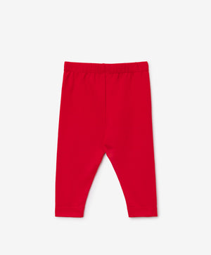 Gulliver Red Leggings with Velour Bows for Baby Girl- Melange
