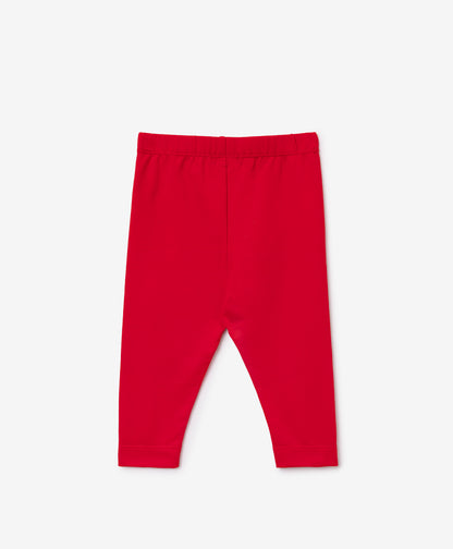 Gulliver Red Leggings with Velour Bows for Baby Girl- Melange