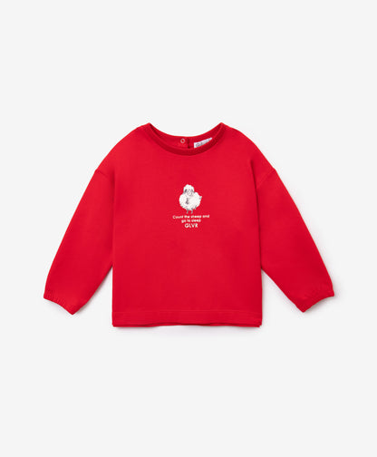 Gulliver Red Sweatshirts for Baby Girl- Melange