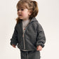 Gulliver Gray Melange Lurex Zip-Up Hoodie for Baby Girl- Melange