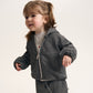 Gulliver Gray Melange Lurex Zip-Up Hoodie for Baby Girl- Melange