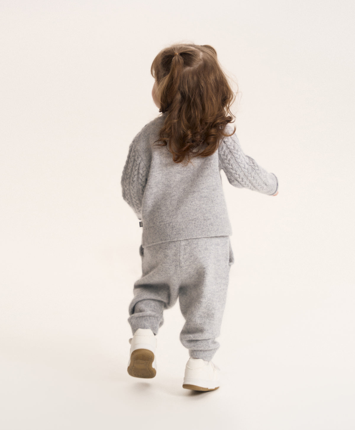 Gulliver Gray Melange Wool and Angora Jogger Pants for Baby Girl- Melange