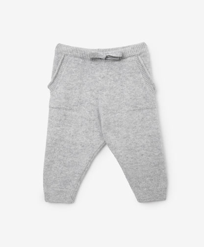 Gulliver Gray Melange Wool and Angora Jogger Pants for Baby Girl- Melange