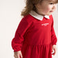 Gulliver Red Knitted Long-Sleeve Dress for Baby Girl- Melange