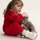Gulliver Red Knitted Long-Sleeve Dress for Baby Girl- Melange