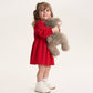 Gulliver Red Knitted Long-Sleeve Dress for Baby Girl- Melange