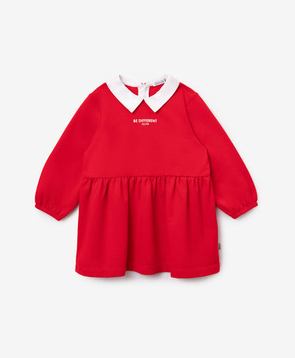 Gulliver Red Knitted Long-Sleeve Dress for Baby Girl- Melange