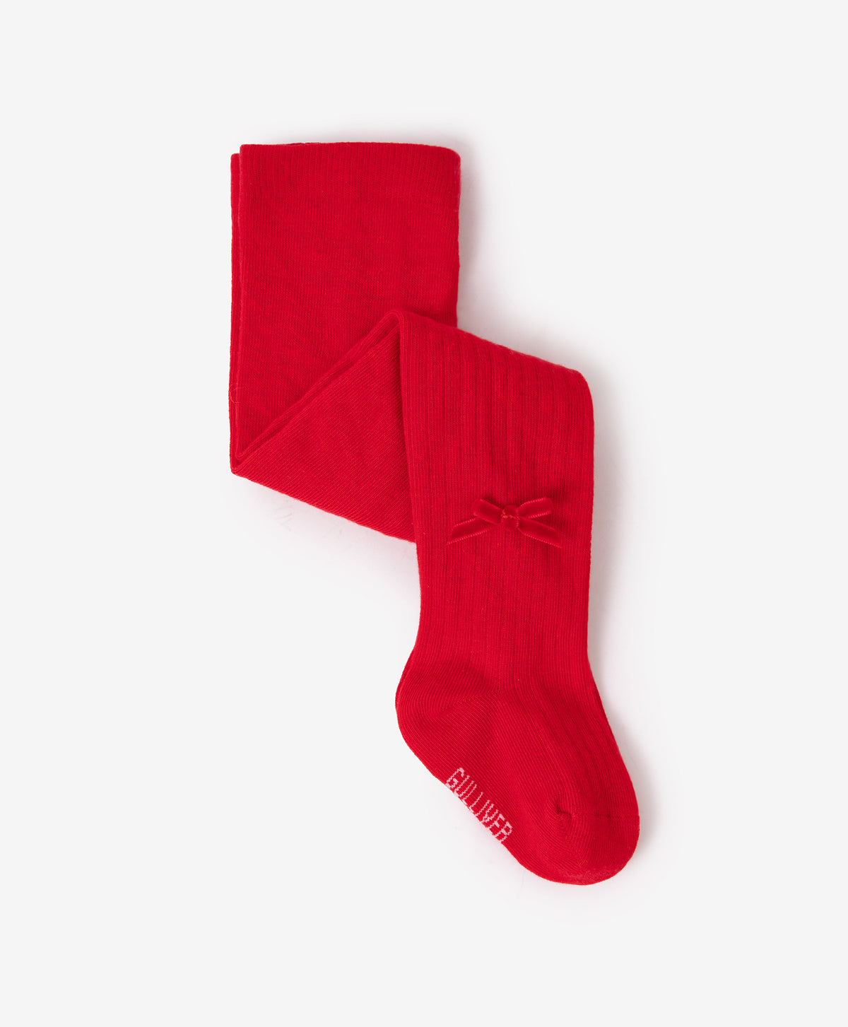 Gulliver Red Tights with Bow Details for Baby Girl- Melange