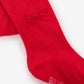 Gulliver Red Tights with Bow Details for Baby Girl- Melange