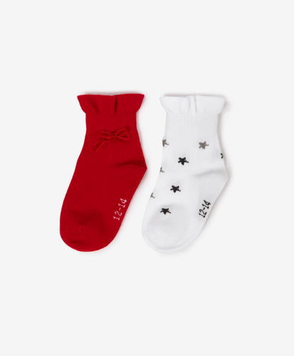 Gulliver Multicolor Ruffle-Trim Socks, 2-Pair Set for Baby Girl- Melange