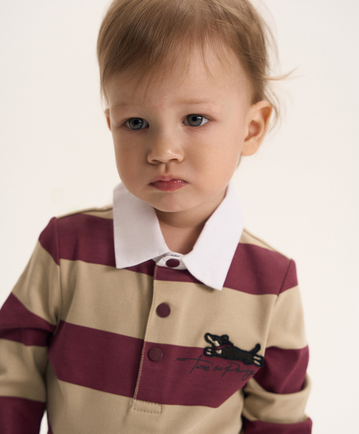 Gulliver Multicolor Striped Polo-Style Bodysuit for Baby Boy-Dachshund
