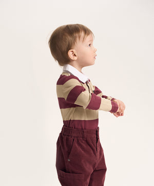 Gulliver Multicolor Striped Polo-Style Bodysuit for Baby Boy-Dachshund