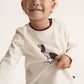 Gulliver Milky Color Long sleeve T-shirt with Print for Baby Boy-Dachshund