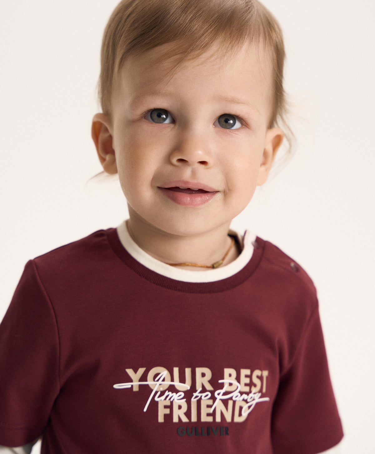 Gulliver Burgundy Layered-Effect Long-Sleeve Top for Baby Boy-Dachshund