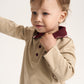 Gulliver Beige Long-Sleeve Polo Shirt for Baby Boy-Dachshund