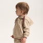 Gulliver Beige Fleece Hoodies for Baby Boy-Dachshund