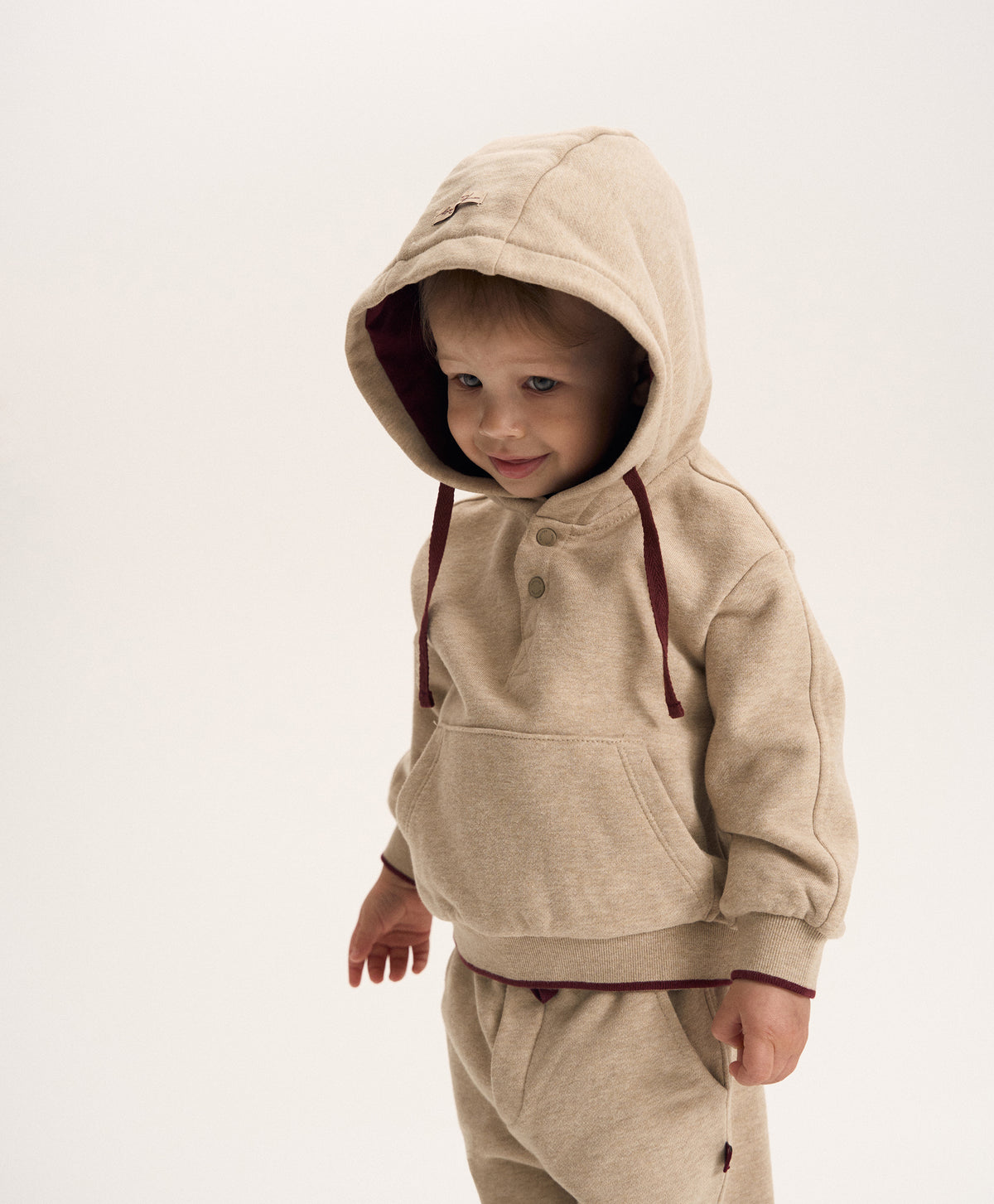 Gulliver Beige Fleece Hoodies for Baby Boy-Dachshund