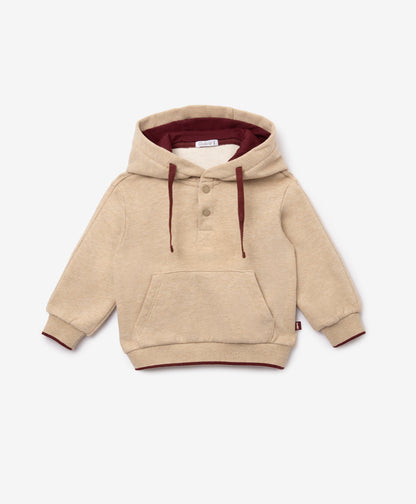 Gulliver Beige Fleece Hoodies for Baby Boy-Dachshund