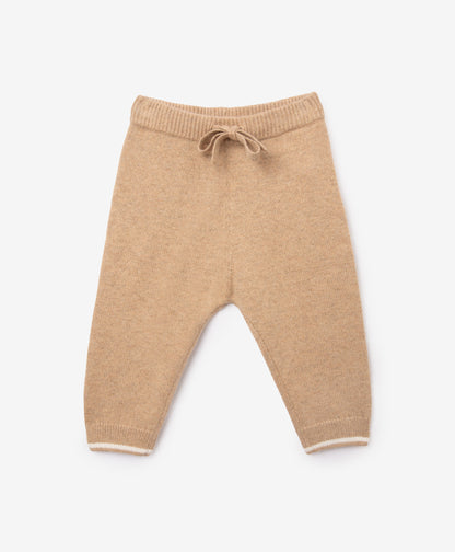 Gulliver Beige Melange Wool and Angora Jogger Pants for Baby Boy-Dachshund