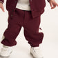 Gulliver Burgundy Knitted Jogger Pants with Elastic Waistband for Baby Boy-Dachshund