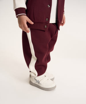 Gulliver Burgundy Knitted Jogger Pants with Elastic Waistband for Baby Boy-Dachshund